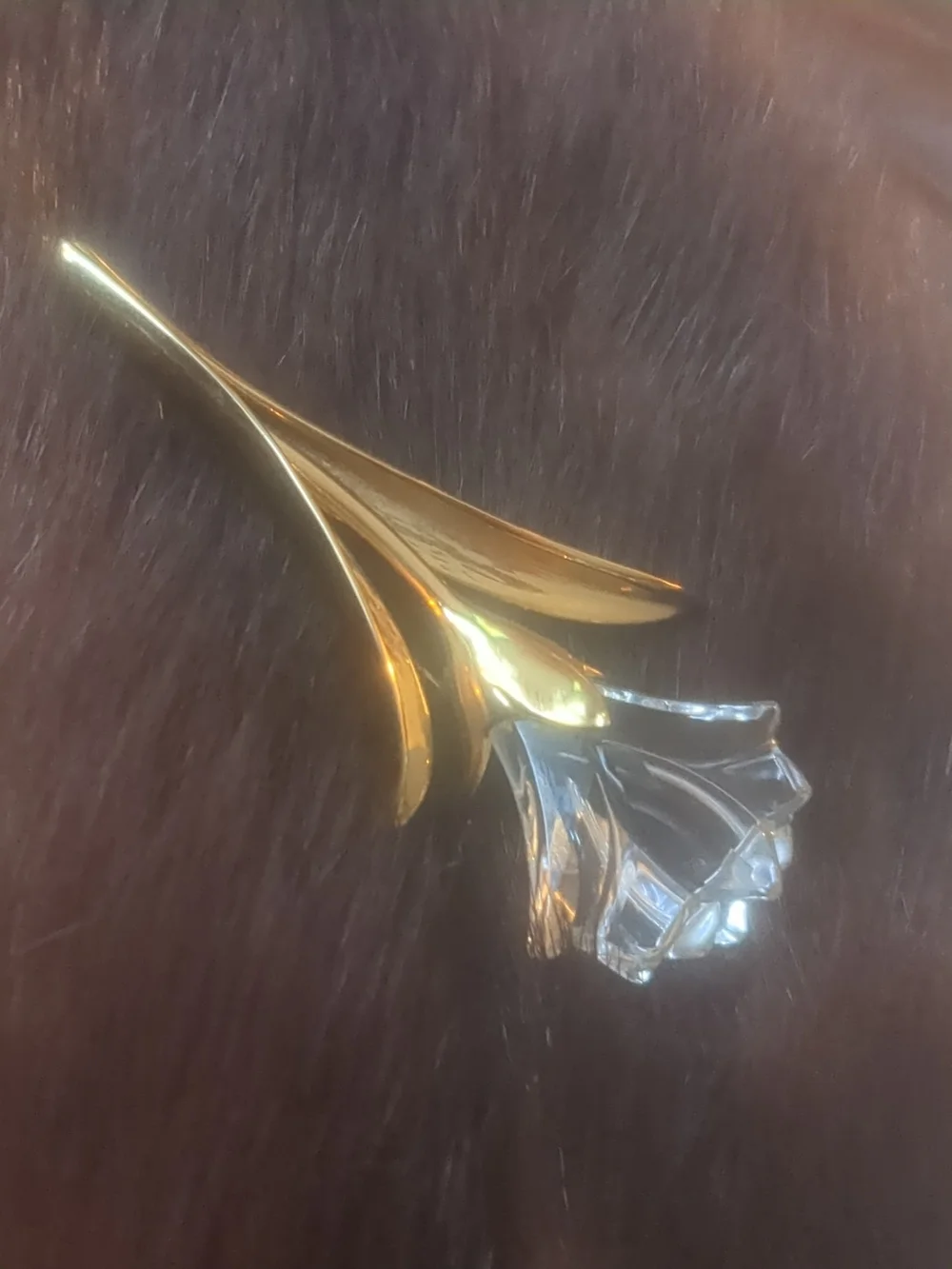 Swarovski  Gold Plated and Crystal Floral Brooch
